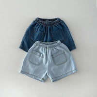 Load image into Gallery viewer, 2 Pieces Set Baby Kid Unisex Solid Color Tops And Shorts Wholesale 24030126
