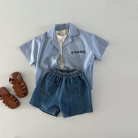 Load image into Gallery viewer, 2 Pieces Set Baby Kid Unisex Solid Color Tops And Shorts Wholesale 24030126
