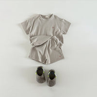 Load image into Gallery viewer, 2 Pieces Set Baby Kid Girls Boys Solid Color Tops And Shorts Wholesale 24030127

