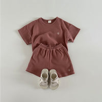 Load image into Gallery viewer, 2 Pieces Set Baby Kid Girls Boys Solid Color Tops And Shorts Wholesale 24030127
