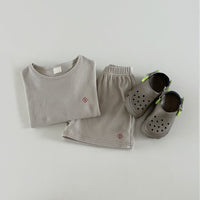 Load image into Gallery viewer, 2 Pieces Set Baby Kid Girls Boys Solid Color Tops And Shorts Wholesale 24030127
