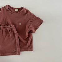 Load image into Gallery viewer, 2 Pieces Set Baby Kid Girls Boys Solid Color Tops And Shorts Wholesale 24030127
