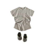 Load image into Gallery viewer, 2 Pieces Set Baby Kid Girls Boys Solid Color Tops And Shorts Wholesale 24030127
