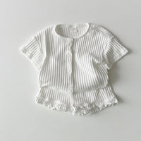 Load image into Gallery viewer, 2 Pieces Set Baby Kid Girls Solid Color Tops And Shorts Wholesale 24030128
