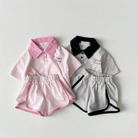 Load image into Gallery viewer, 2 Pieces Set Baby Kid Girls Boys Striped Tops And Shorts Wholesale 24030129
