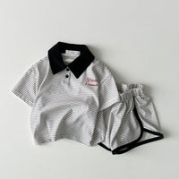 Load image into Gallery viewer, 2 Pieces Set Baby Kid Girls Boys Striped Tops And Shorts Wholesale 24030129
