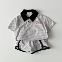 Load image into Gallery viewer, 2 Pieces Set Baby Kid Girls Boys Striped Tops And Shorts Wholesale 24030129
