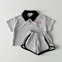 Load image into Gallery viewer, 2 Pieces Set Baby Kid Girls Boys Striped Tops And Shorts Wholesale 24030129
