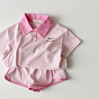 Load image into Gallery viewer, 2 Pieces Set Baby Kid Girls Boys Striped Tops And Shorts Wholesale 24030129
