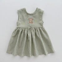 Load image into Gallery viewer, Baby Kid Girls Striped Cartoon Dresses Wholesale 24030130

