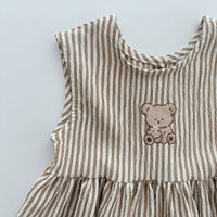 Load image into Gallery viewer, Baby Kid Girls Striped Cartoon Dresses Wholesale 24030130
