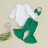 Load image into Gallery viewer, 2 Pieces Set Baby Girls St Patrick&#39;s Day Letters Print Tops And Pants Wholesale 24030135
