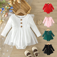 Load image into Gallery viewer, Baby Girls Solid Color Rompers Wholesale 24030136
