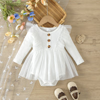 Load image into Gallery viewer, Baby Girls Solid Color Rompers Wholesale 24030136
