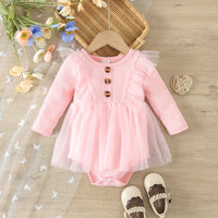 Load image into Gallery viewer, Baby Girls Solid Color Rompers Wholesale 24030136
