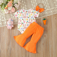 Load image into Gallery viewer, 2 Pieces Set Baby Girls Animals Cartoon Rompers And Solid Color Pants Wholesale 24030139
