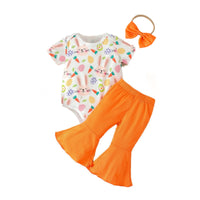 Load image into Gallery viewer, 2 Pieces Set Baby Girls Animals Cartoon Rompers And Solid Color Pants Wholesale 24030139
