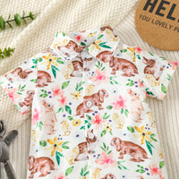 Load image into Gallery viewer, 2 Pieces Set Baby Kid Boys Easter Animals Shirts And Solid Color Shorts Wholesale 24030141
