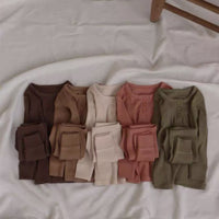Load image into Gallery viewer, 2 Pieces Set Baby Kid Girls Boys Solid Color Sleepwears And Wholesale 24030144
