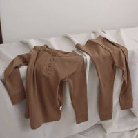 Load image into Gallery viewer, 2 Pieces Set Baby Kid Girls Boys Solid Color Sleepwears And Wholesale 24030144
