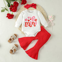Load image into Gallery viewer, 2 Pieces Set Baby Girls Valentine&#39;s Day Letters Print Tops And Solid Color Pants Wholesale 24030150
