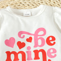 Load image into Gallery viewer, 2 Pieces Set Baby Girls Valentine&#39;s Day Letters Print Tops And Solid Color Pants Wholesale 24030150
