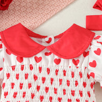 Load image into Gallery viewer, Baby Girls Color-blocking Love heart Rompers Wholesale 24030151
