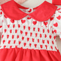 Load image into Gallery viewer, Baby Girls Color-blocking Love heart Rompers Wholesale 24030151
