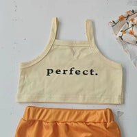Load image into Gallery viewer, 2 Pieces Set Baby Girls Letters Tank Tops And Solid Color Shorts Wholesale 24030161
