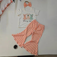Load image into Gallery viewer, 2 Pieces Set Baby Kid Girls Letters Animals T-Shirts And Striped Pants Wholesale 24030165
