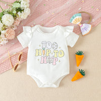 Load image into Gallery viewer, 2 Pieces Set Baby Girls Easter Letters Rompers And Color-blocking Shorts Wholesale 24030166
