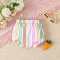 Load image into Gallery viewer, 2 Pieces Set Baby Girls Easter Letters Rompers And Color-blocking Shorts Wholesale 24030166
