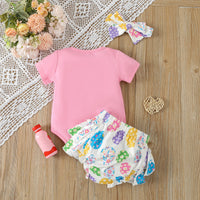 Load image into Gallery viewer, 2 Pieces Set Baby Girls Letters Tops And Cartoon Shorts Wholesale 24030168
