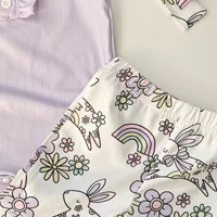 Load image into Gallery viewer, 2 Pieces Set Baby Girls Easter Solid Color Tank Tops Flower And Cartoon Pants Wholesale 24030169
