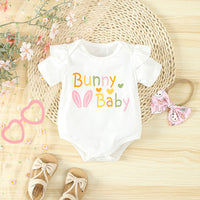 Load image into Gallery viewer, 2 Pieces Set Baby Girls Easter Letters Rompers Animals And Cartoon Shorts Wholesale 24030174
