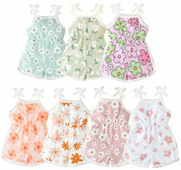 Load image into Gallery viewer, Baby Kid Girls Flower Print Beach Rompers Wholesale 24030175
