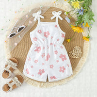 Load image into Gallery viewer, Baby Kid Girls Flower Print Beach Rompers Wholesale 24030175
