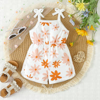 Load image into Gallery viewer, Baby Kid Girls Flower Print Beach Rompers Wholesale 24030175
