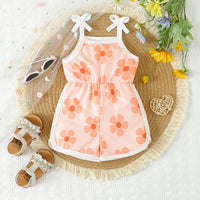 Load image into Gallery viewer, Baby Kid Girls Flower Print Beach Rompers Wholesale 24030175
