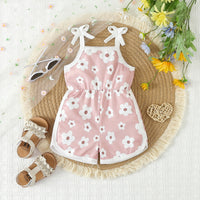 Load image into Gallery viewer, Baby Kid Girls Flower Print Beach Rompers Wholesale 24030175
