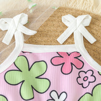 Load image into Gallery viewer, Baby Kid Girls Flower Print Beach Rompers Wholesale 24030175
