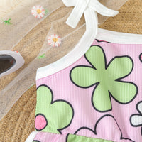 Load image into Gallery viewer, Baby Kid Girls Flower Print Beach Rompers Wholesale 24030175
