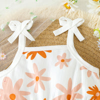 Load image into Gallery viewer, Baby Kid Girls Flower Print Beach Rompers Wholesale 24030175
