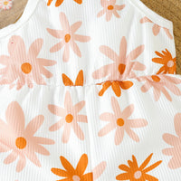 Load image into Gallery viewer, Baby Kid Girls Flower Print Beach Rompers Wholesale 24030175
