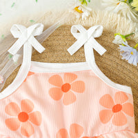 Load image into Gallery viewer, Baby Kid Girls Flower Print Beach Rompers Wholesale 24030175
