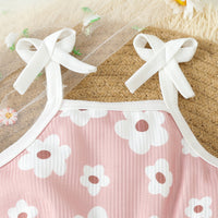 Load image into Gallery viewer, Baby Kid Girls Flower Print Beach Rompers Wholesale 24030175
