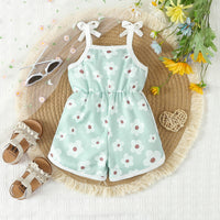 Load image into Gallery viewer, Baby Kid Girls Flower Print Beach Rompers Wholesale 24030175
