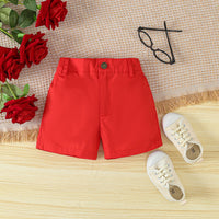 Load image into Gallery viewer, 2 Pieces Set Baby Kid Boys Valentine&#39;s Day Letters Love heart Print Tops And Solid Color Shorts Wholesale 24030179
