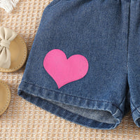 Load image into Gallery viewer, 2 Pieces Set Baby Kid Girls Letters Tank Tops And Love heart Shorts Wholesale 24030180
