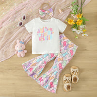 Load image into Gallery viewer, 2 Pieces Set Baby Kid Girls Letters Tops And Cartoon Pants Wholesale 24030181
